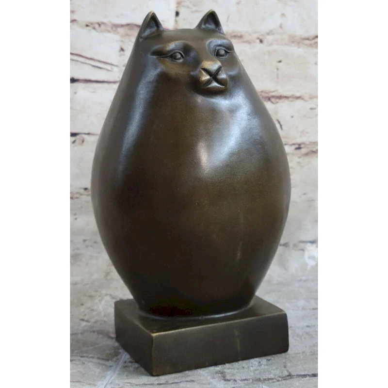 Fat Cat Abstract Bronze Modern Art Sculpture Statue Figure Fernando Botero