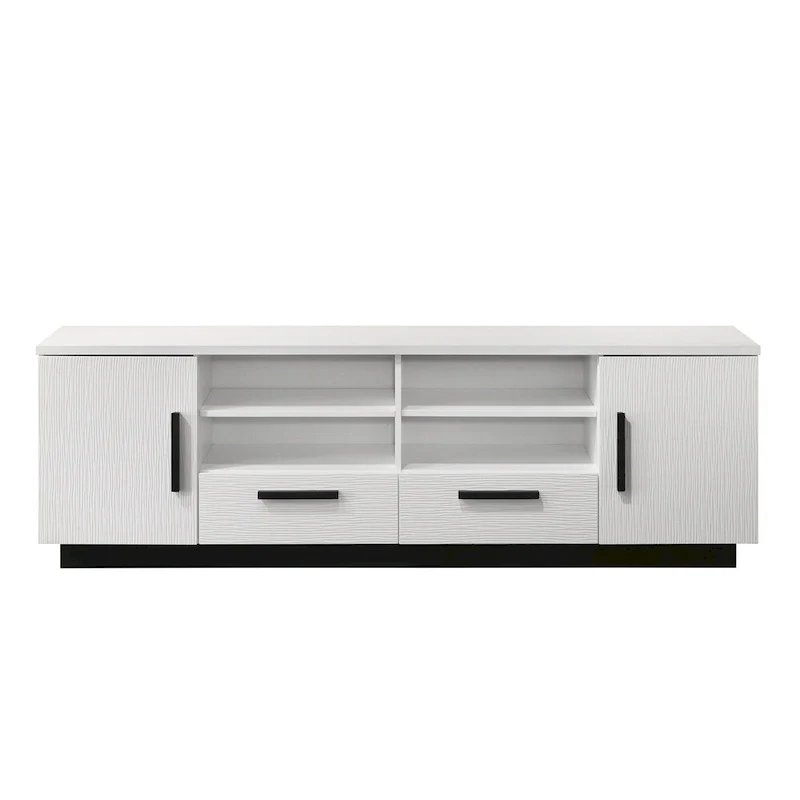 Wood TV Stand with Drawers and Adjustable Shelf