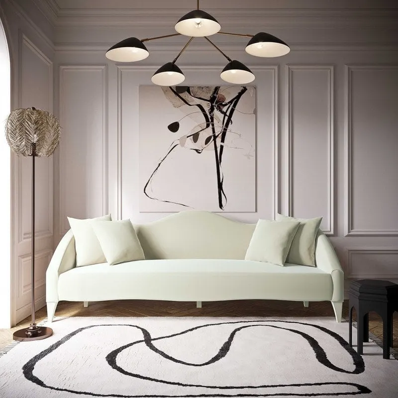 Naya Velvet Sofa - 96W x 36.2D x 34.3H - 96W x 36.2D x 34.3H