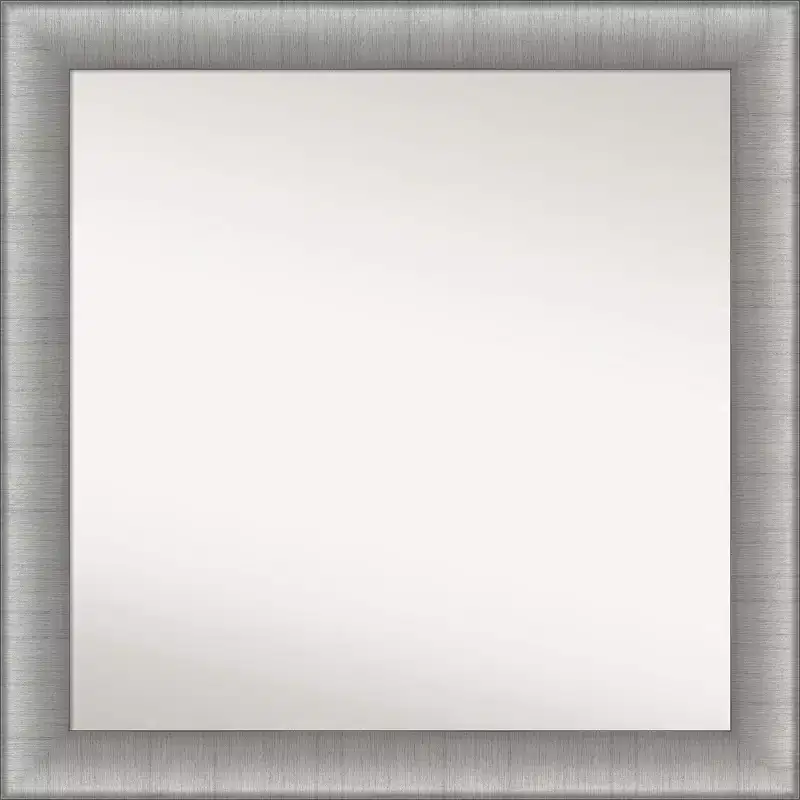 31" x 31" Non-Beveled Elegant Brushed Pewter Wall Mirror - Amanti Art