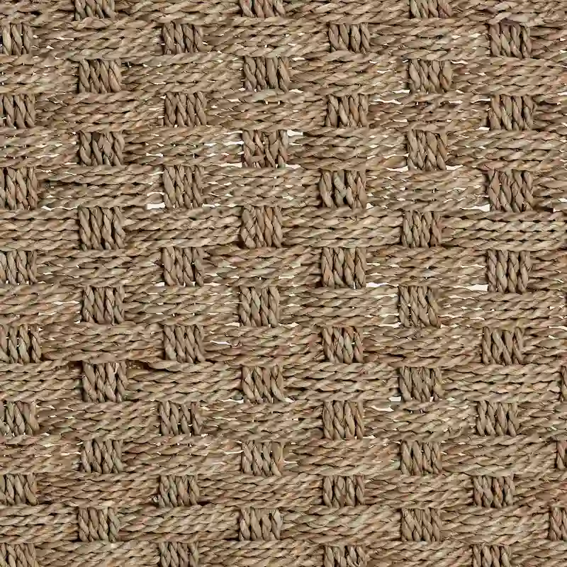 Denver Modern Bohemian Natural Seagrass and Acacia Wood Accent Bench