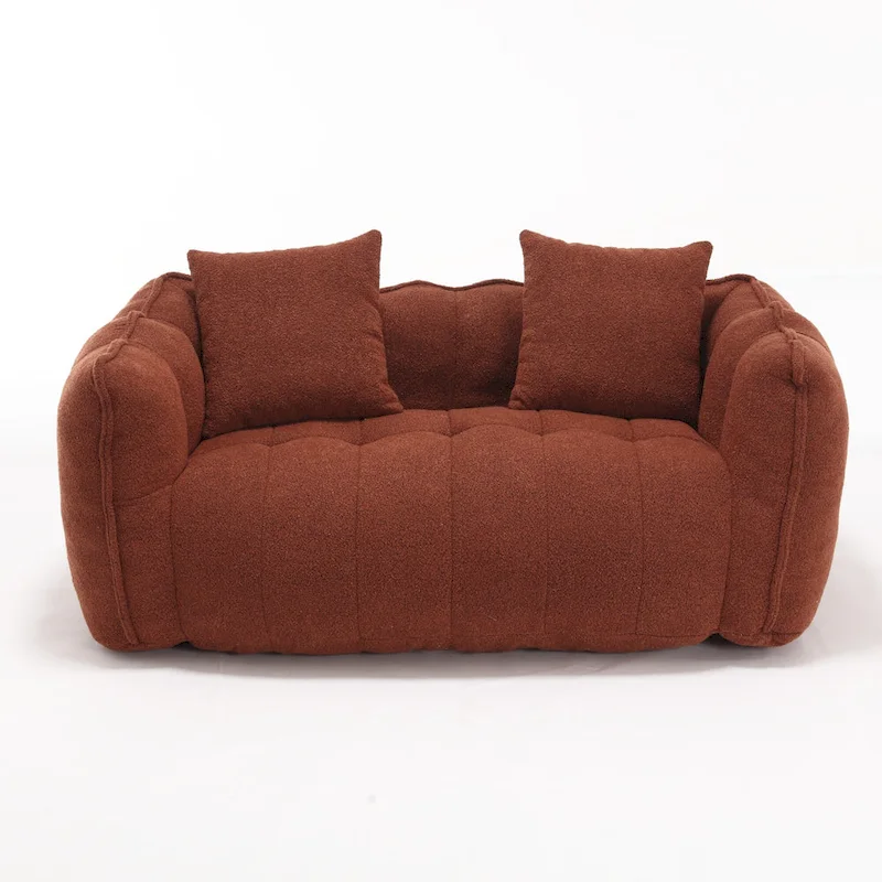 Modern 65-Inch Chenille Tufted Loveseat Accent Chair with High-Resilience Foam