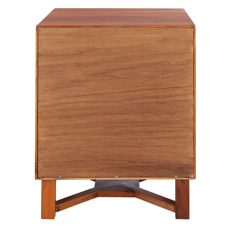 Natural / Black / White Rattan 2-Drawer Nightstand