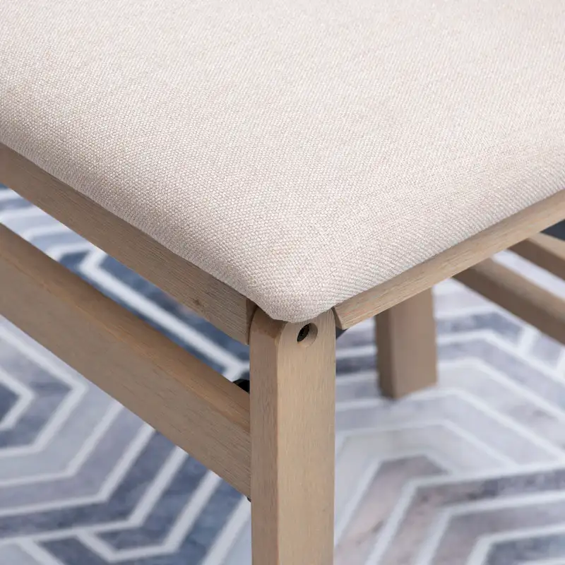 Lesvos Mission Grey Wash Wooden Folding Dining Chair (Set of 2)