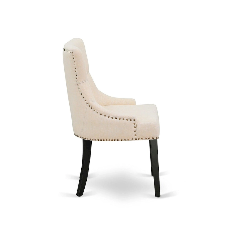 East West Furniture 11 Piece Dining Table Set- a Kitchen Table and 10 Linen Fabric Parson Chairs(Finish Options)