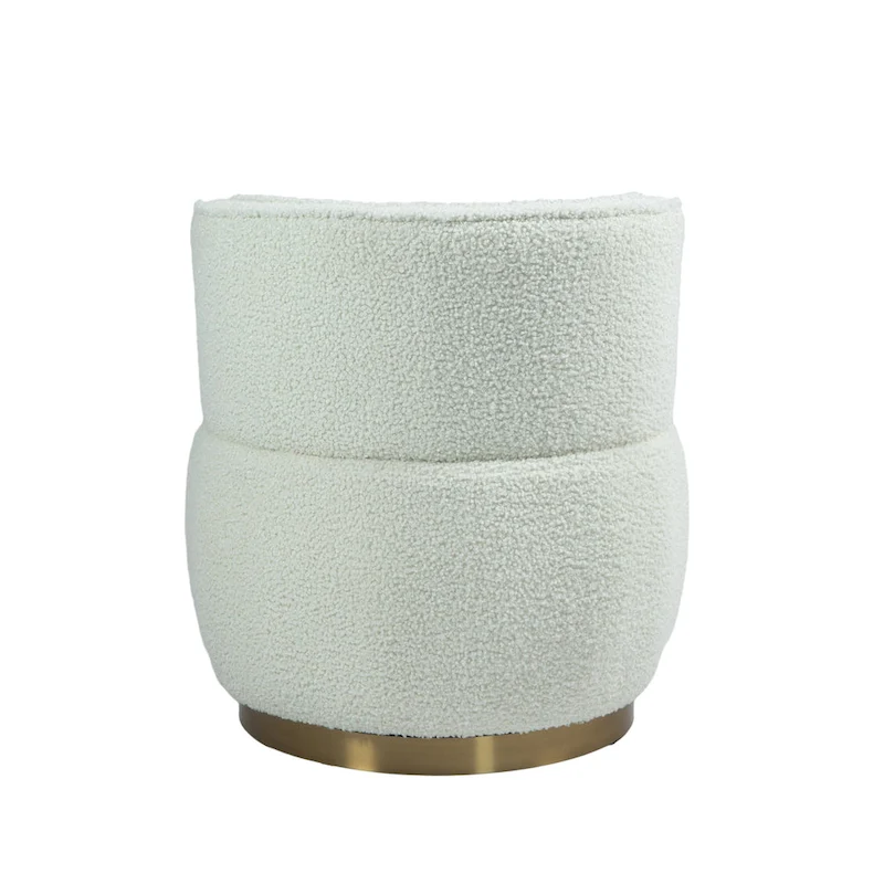 HOMEFUN Velvet Upholstered 360 Degree Swivel Armless Round Barrel Chairs