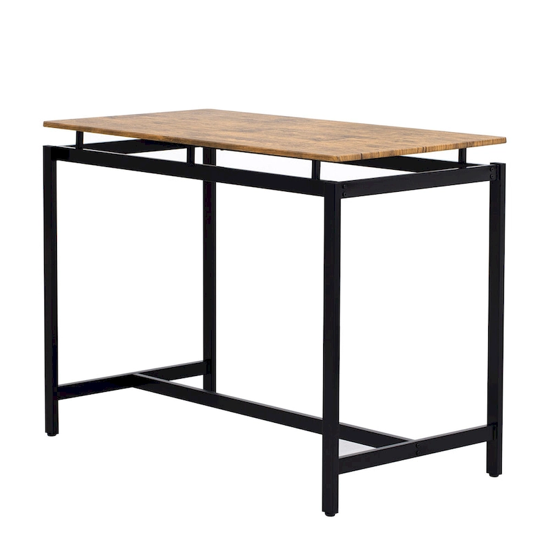 5-Piece Industrial Bar Table Set with Rectangular Table & 4 Chairs