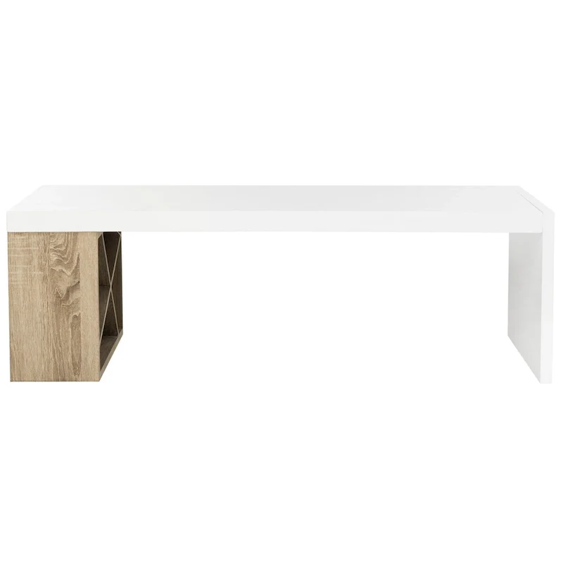 Shelva Scandinavian Side Storage Lacquer Coffee Table - 47.3 x 23.5 x 15 - 47Wx24Dx15H