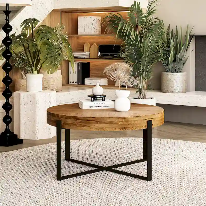 Modern Retro Splicing Round Coffee Table