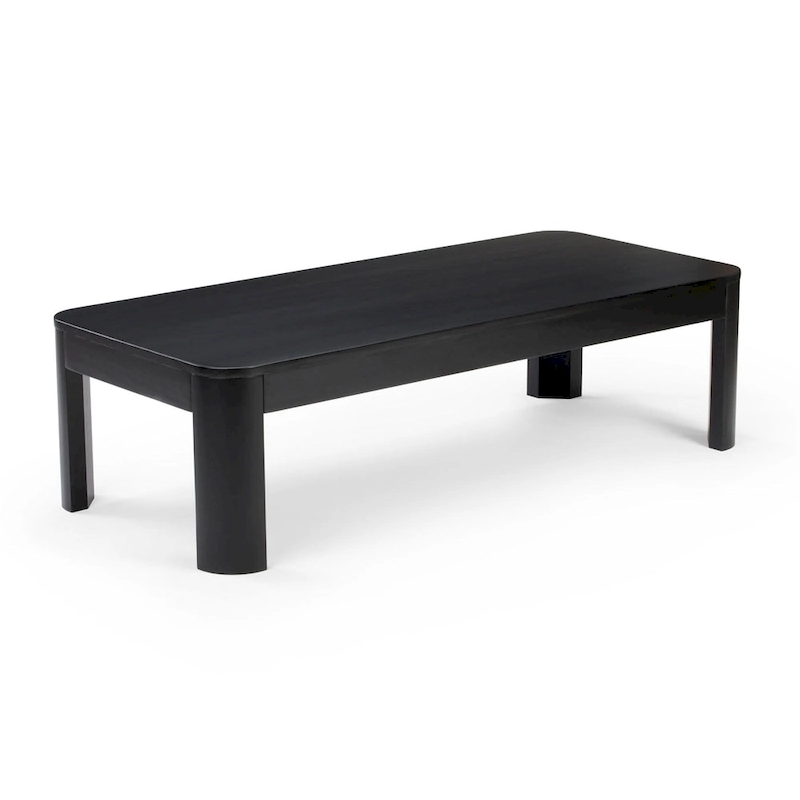Plank and Beam Contour Curved Rectangular Coffee Table - 54