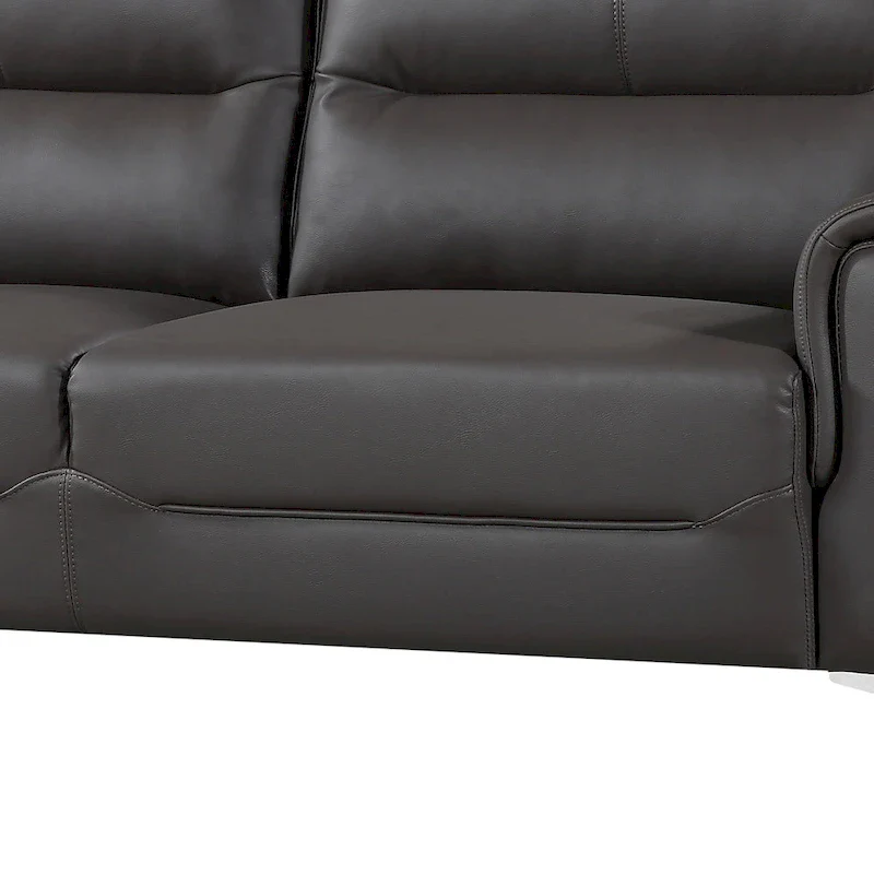 Strick & Bolton Vicente Grey Leather Gel 2-piece Living Room Set