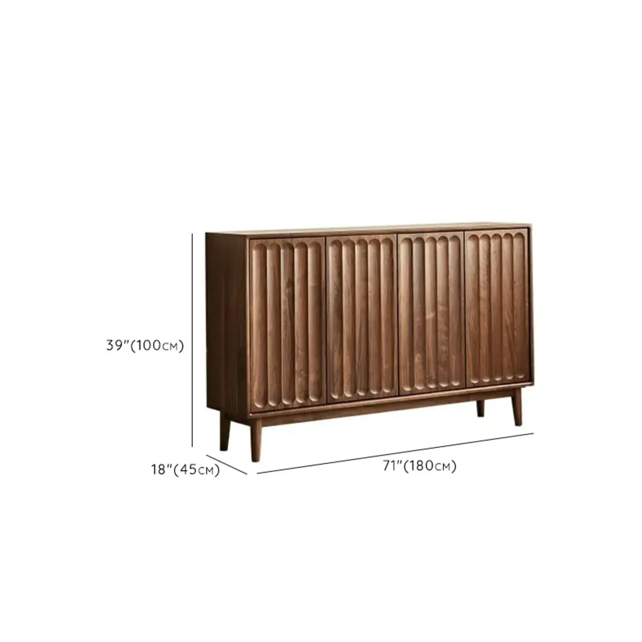 Scandinavian Pine Wood Accent Cabinet in Free-standing