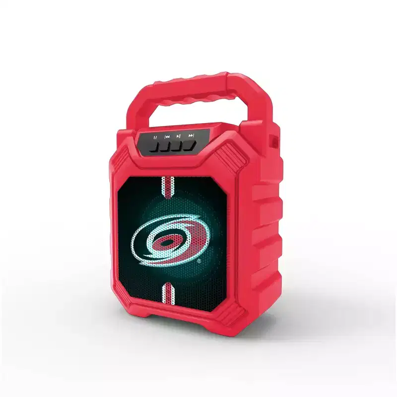 NHL Carolina Hurricanes Large LED Bluetooth Speaker: Portable with AM/FM Radio, USB Connection