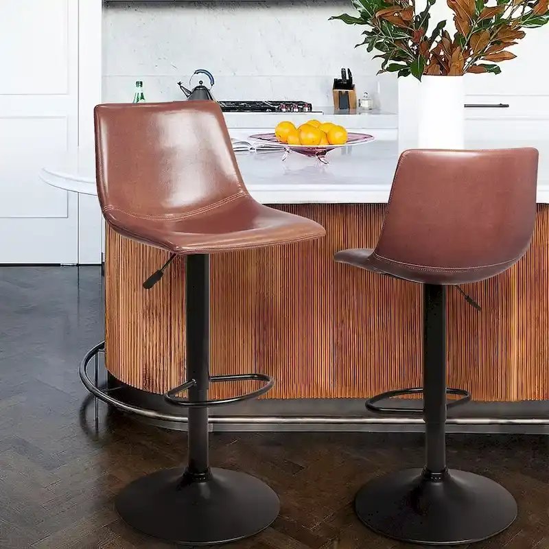 Bossin Bar Stools Set of 2 Height Adjustable,Swivel Counter Height Bar Stools with Back