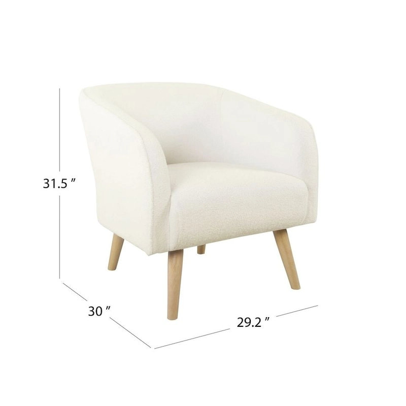 HomePop Sherpa Accent Chair with Wood Legs - Cream