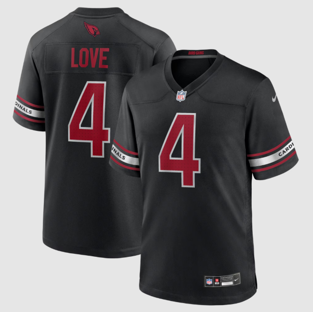 Arizona Cardinals Jeremiyah Love Black Alternate Player Jersey