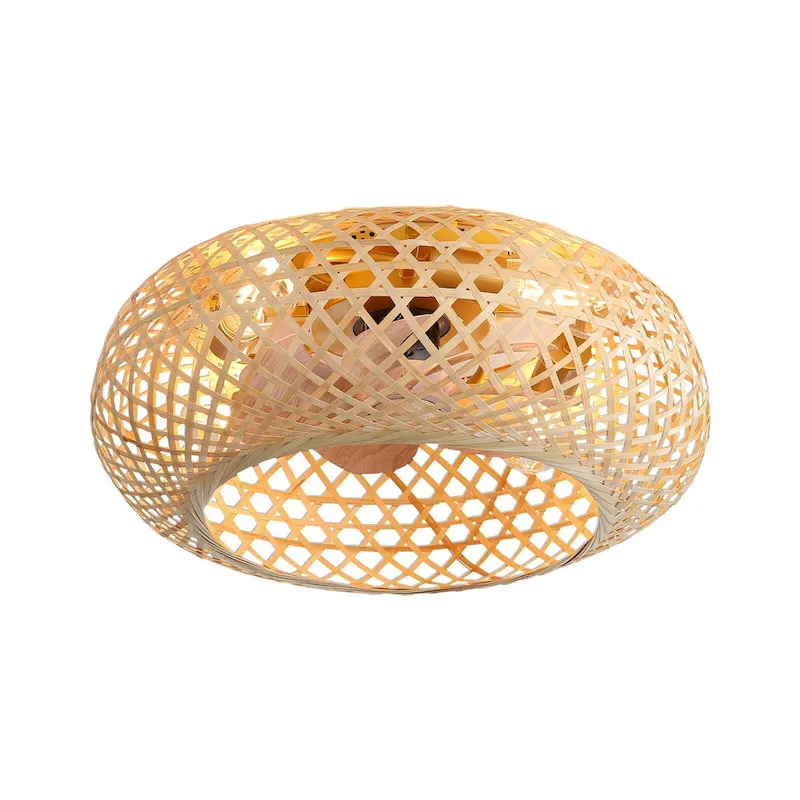 20  Rustic Style Bamboo Woven Ceiling Fan with Lights