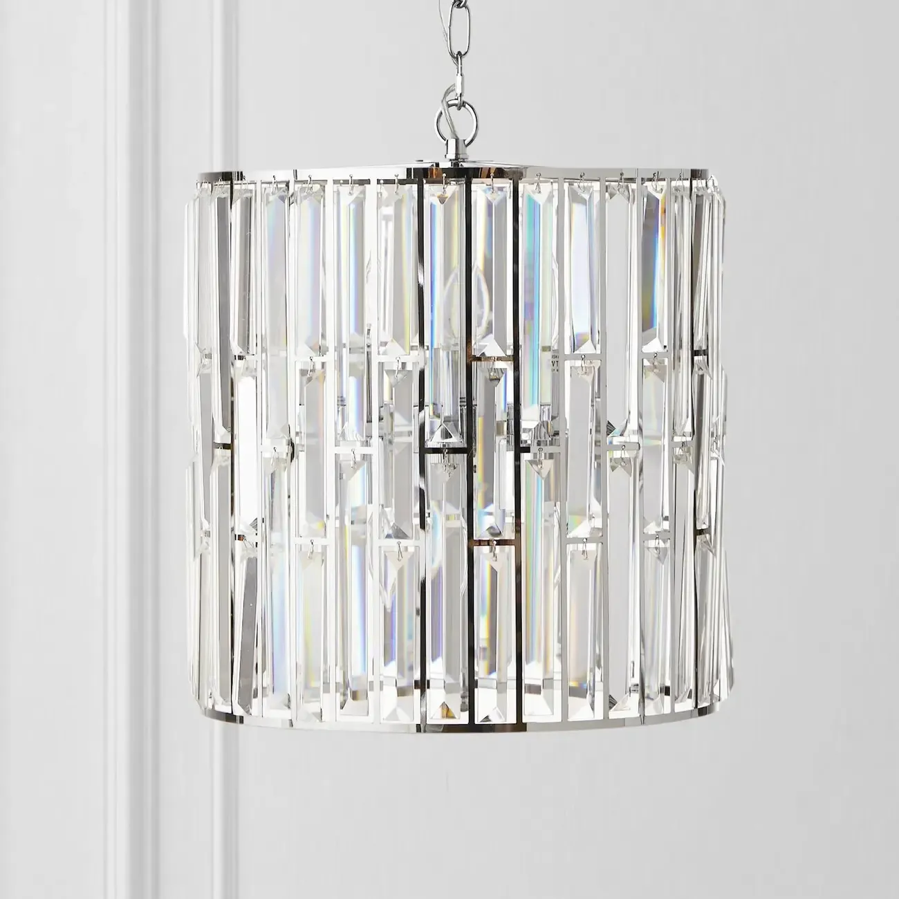 Modern Drum Crystal Glass Pendant Light