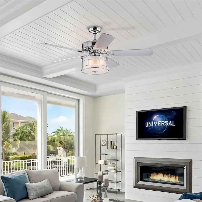 3 Speed Farmhouse LED Ceiling Fan Light w/ Remote and Reversible Blade