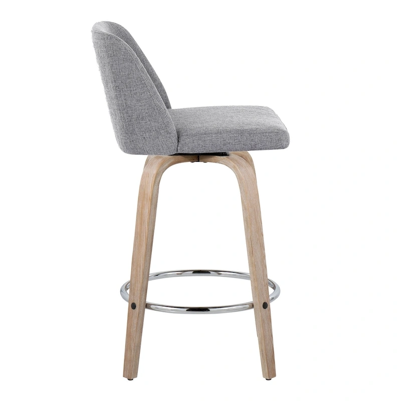 Carson Carrington Vallberga 26 Fixed-Height Counter Stool With Whitewashed Wood Base (Set of 2)