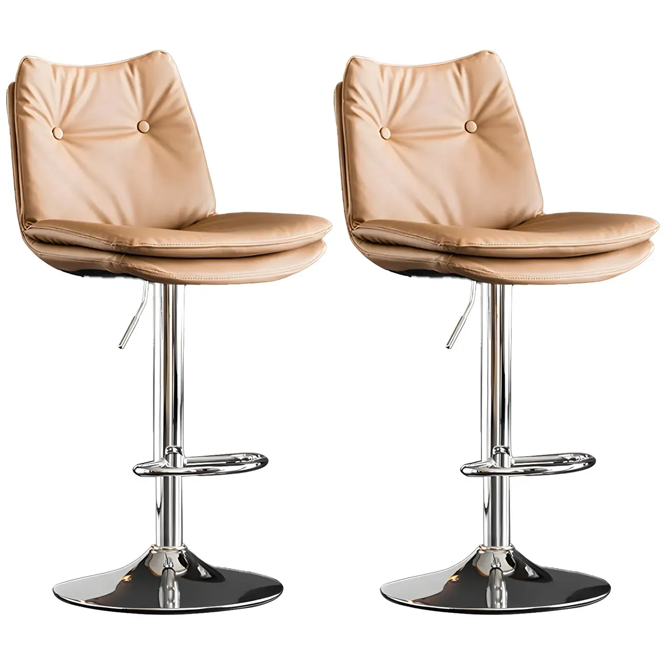 Modern Adjustable Leather Swivel Bar Stools