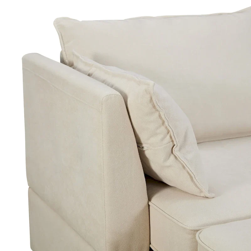 Modern U-Shape Modular Sectional Sofa, Convertible Sofa Bed with Reversible Chaise