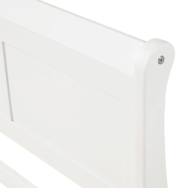 Wood Twin Sleigh Bed with Headboard and Footboard