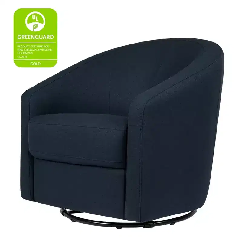 Swivel Glider Chair with 360° Rotation, Upholstered Seat, 30.5