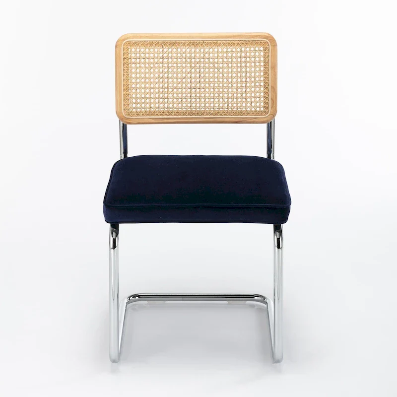 Latham Cane Back Velvet Side Chair (Set of 2)