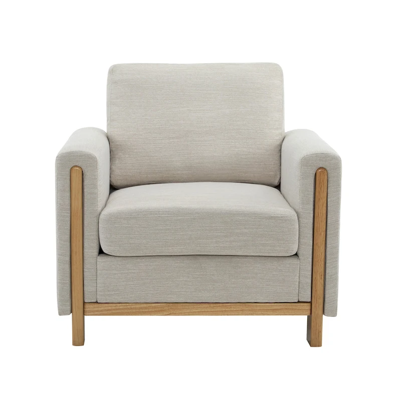 Christopher Knight Home - Harmonia Upholstered Armchair with Solid Wood Frame and Plush Cushioning