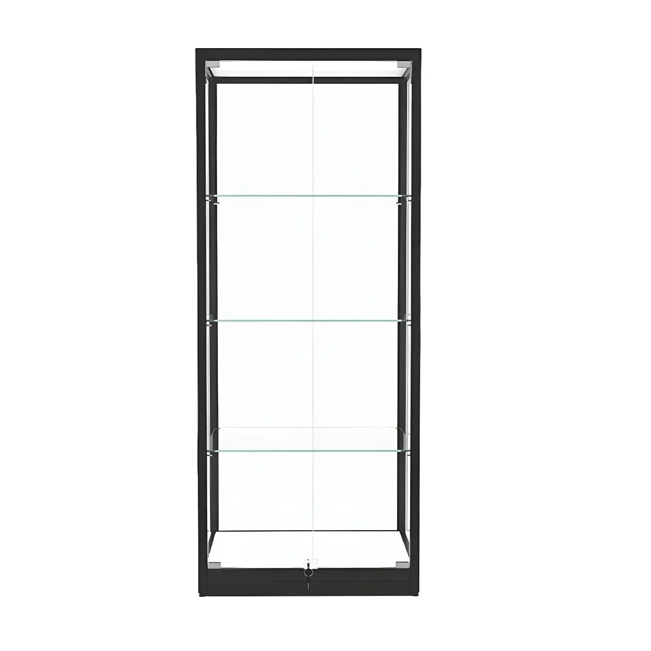 Modern Glass Black Curio Cabinet with Adjustable Shelves