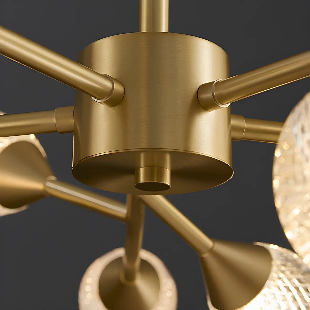Mid-Century Modern Globe Brass Sputnik Chandelier