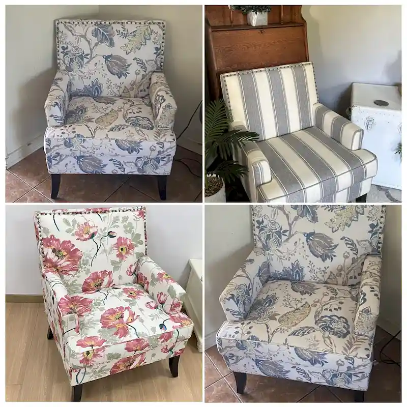 Armchair Accent Chairs with Nailhead Trim Set of 2