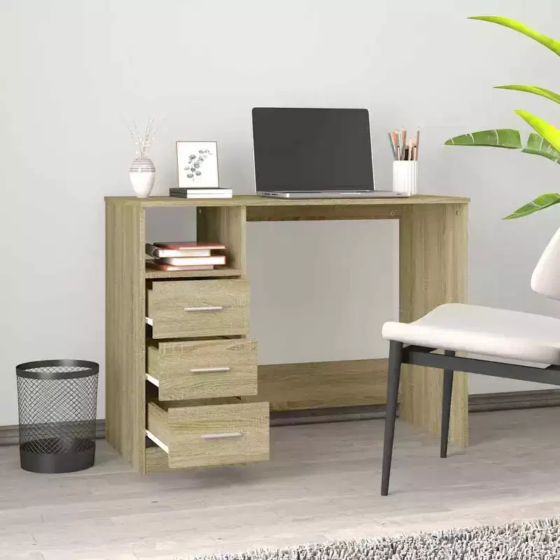 vidaXL Desk White Engineered wood 40.2 in x 19.7 in x 29.9 in Desk