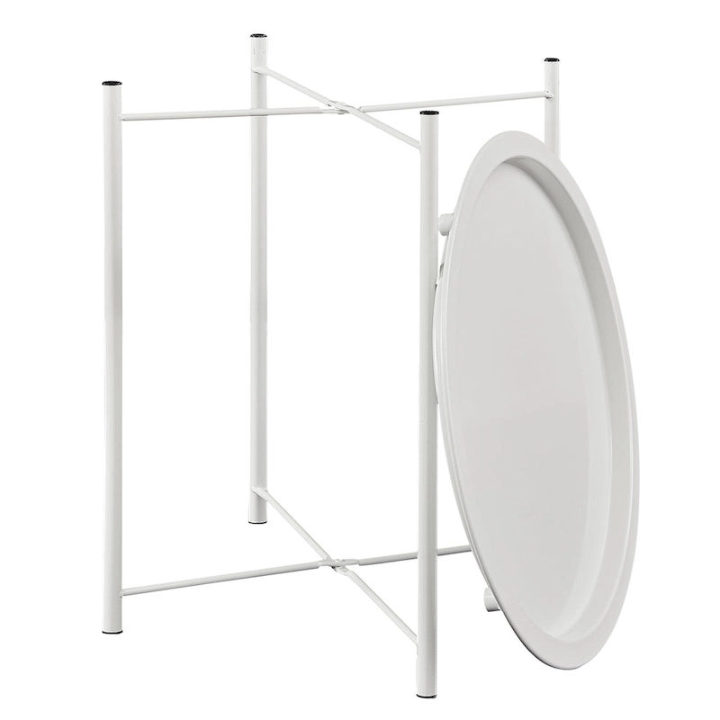 VECELO Modern Side Table with Round Removable Tray,Beige (Set of 1/Set of 2)