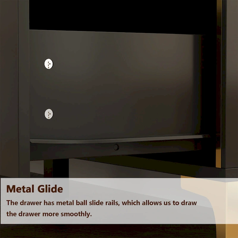 White Lacquer Dresser 6 Drawer Dresser with Metal Handle and Legs