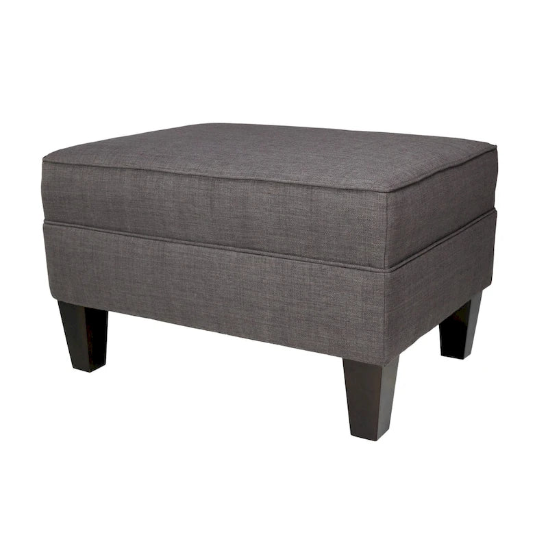 MJL Furniture Parker Fabric Upholstered Square Welted Ottoman