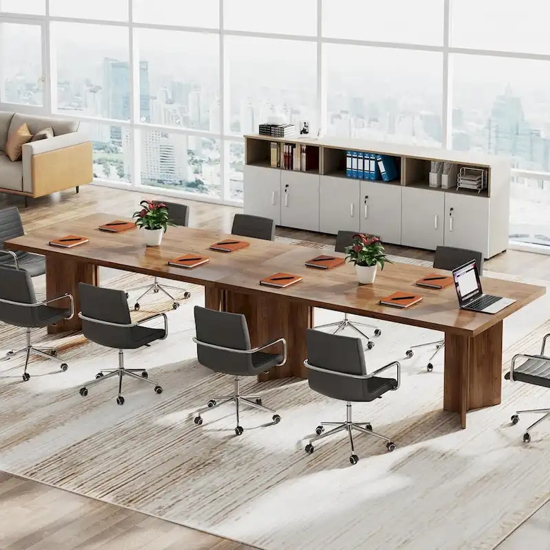 63-Inch Executive Office Desk, Modern Wood Large Computer Desk