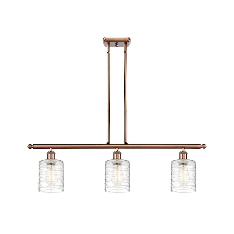 Innovations Lighting Ballston Cobbleskill - 3 Light 36  Island Light