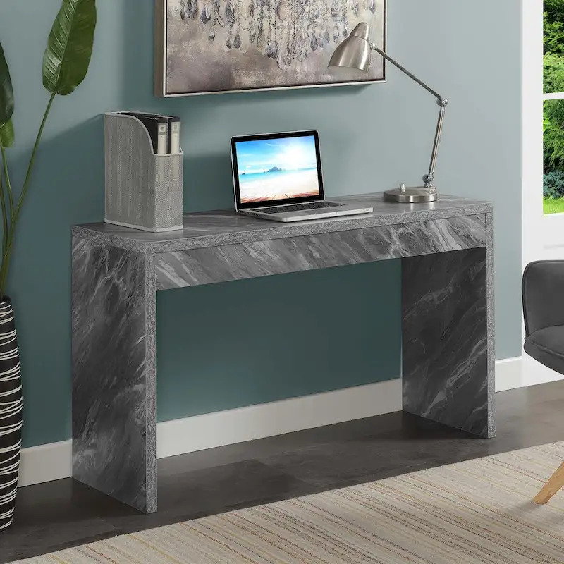Espresso/White/Black Modern Melamine Console Table & Desk, 1-Person