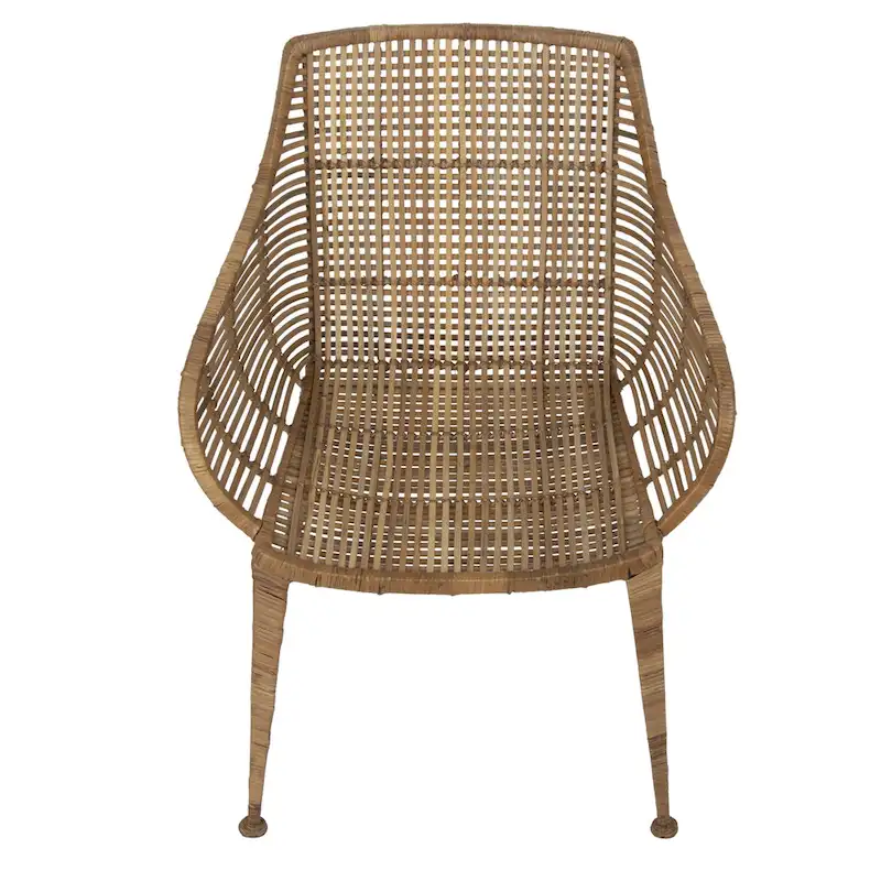 Rattan and Metal Arm Chair