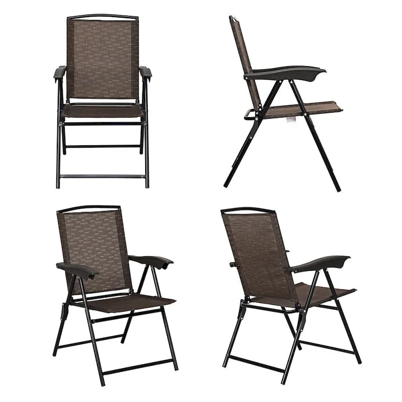 4PCS Adjustable Folding Fabric Chair Powder Coated Steel Tube - 21 x 27 x 35.5