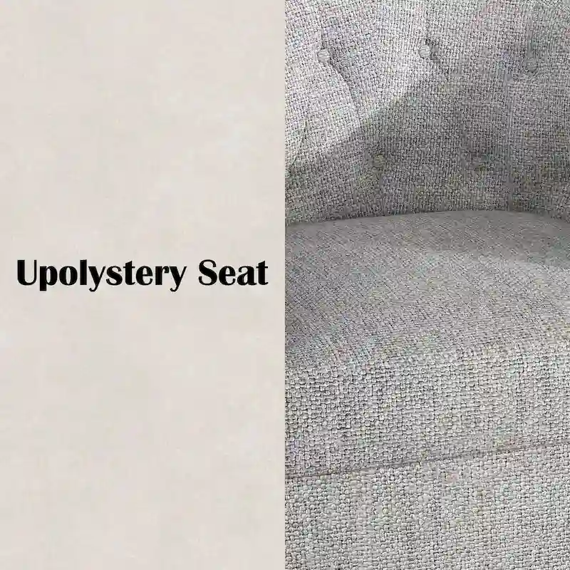 Swivel Cuddle Fabric Accent Chair with Button-Tufting