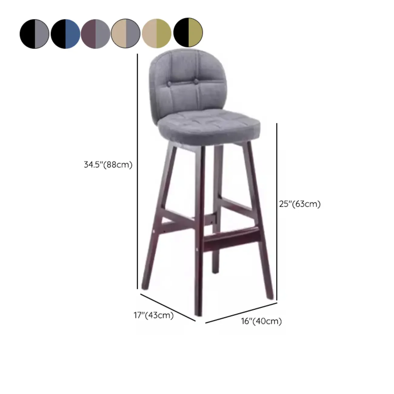 Elegant Low Back Bucket Faux Leather Bar Stool
