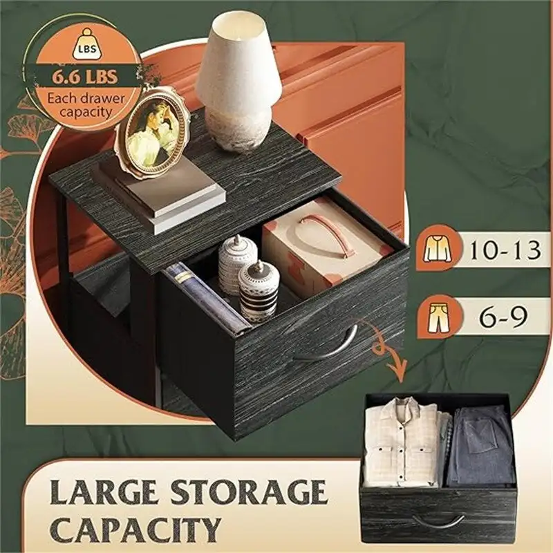 Charcoal Black / Light Grey / Dark Grey 3-Drawer Storage Chest, 1-Person Assembly