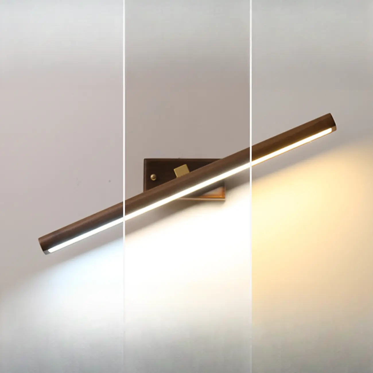 Modern Wood LED Vanity Light Fixture with Rotable Design