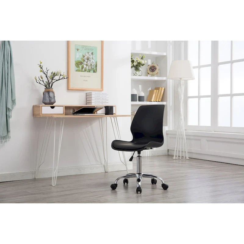 Adjustable Height Office Desk Chair with Wheels