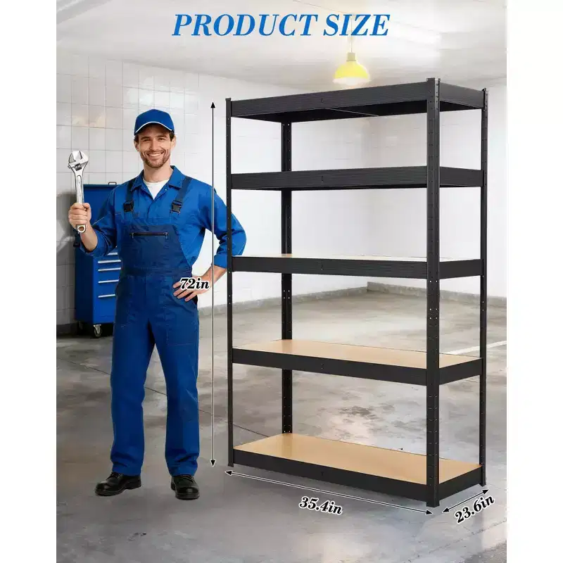 Heavy Duty Garage Shelving Units, 3-Tier Adjustable Storage Shelves, Loads 1320 LBS, Adjustable Garage Storage Shelving for Warehouse Pantry Basement