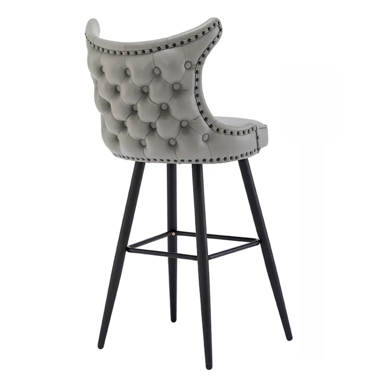 Tufted Four Legs Leather Wingback Counter Bar Stools