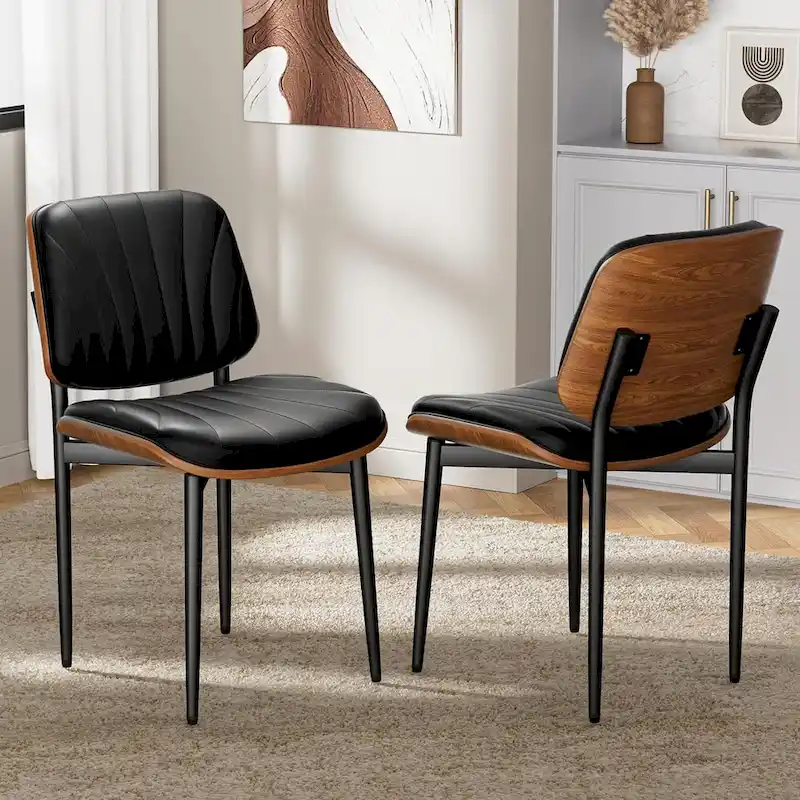 Mid Century Modern Dining Chairs, Upholstered Dining Chairs Set of 2